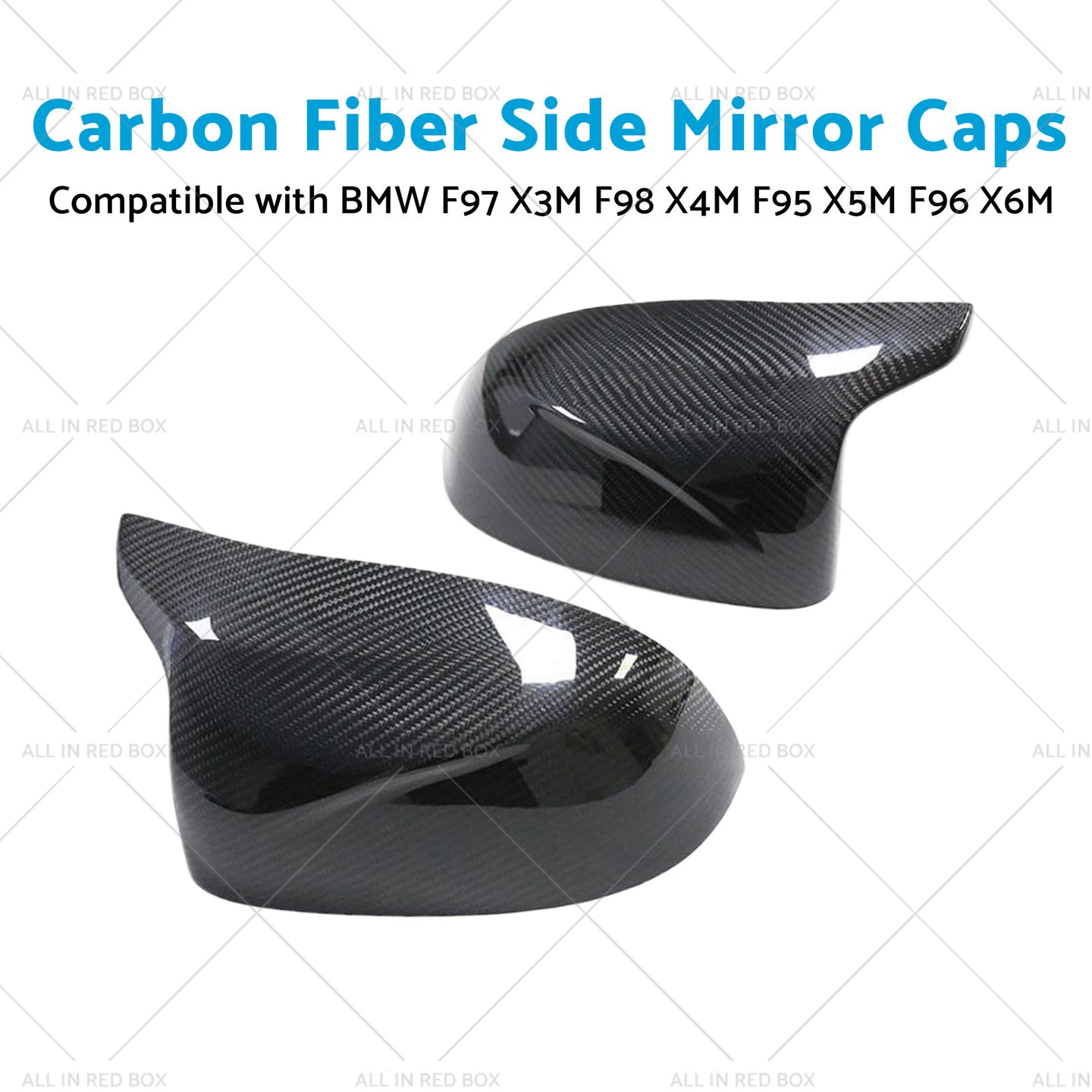 {{ Carbon Fiber Side Mirror Caps Suitable for BMW X5M F96 X6M F97 X3M F98 X4M F95 }} - Buy Car Parts Online at {{ Kaka Auto Parts }}.