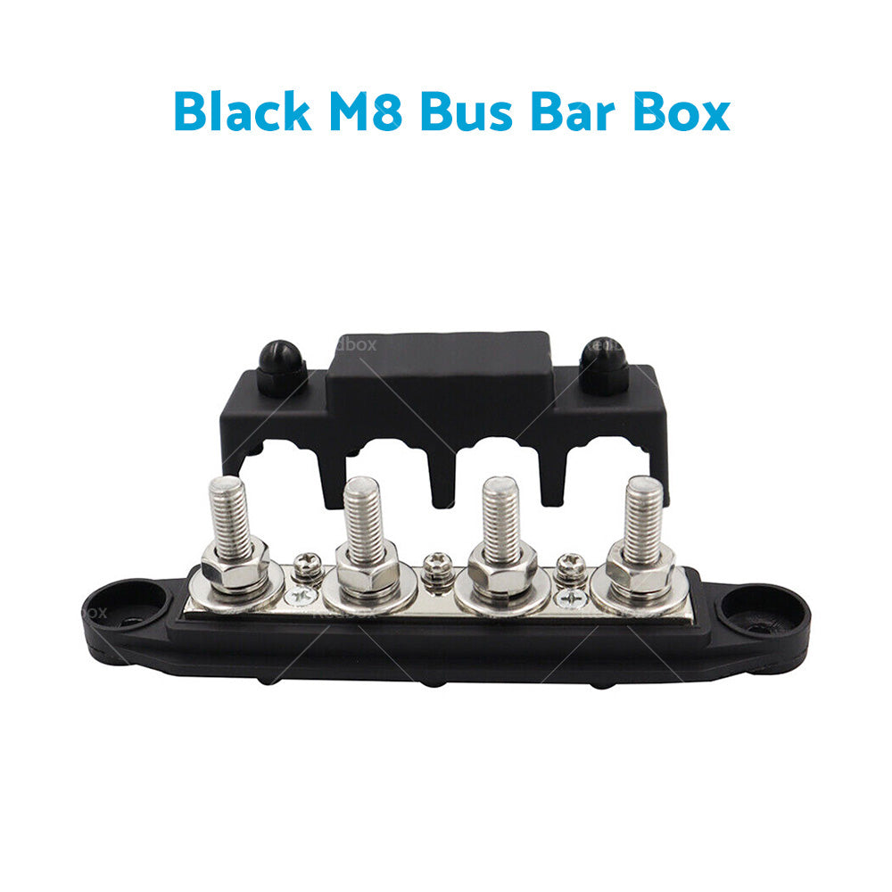 {{ 2PCS M8 4 Post 250A DC 48V Studs Bus Bar Power Distribution Box Terminal Block }} - Buy Car Parts Online at {{ Kaka Auto Parts }}.