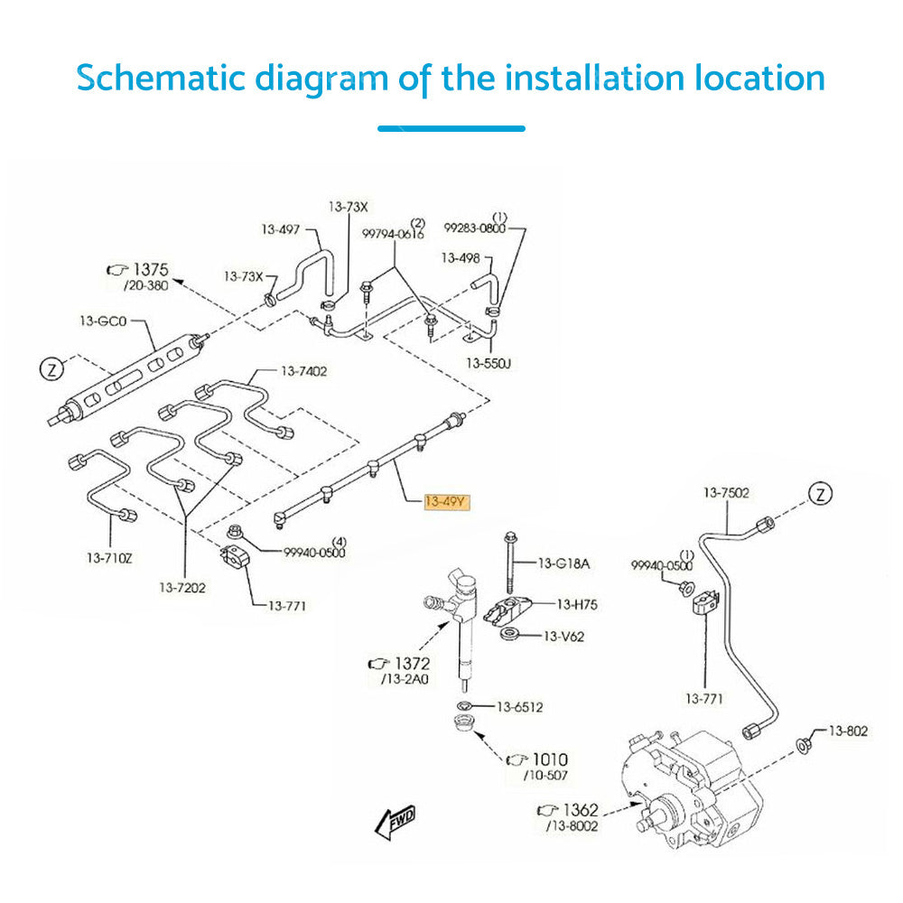 Fuel Injector Return Hose Suitable For Mazda BT-50 UN Ford Ranger PK PJ 2006-2011 AU