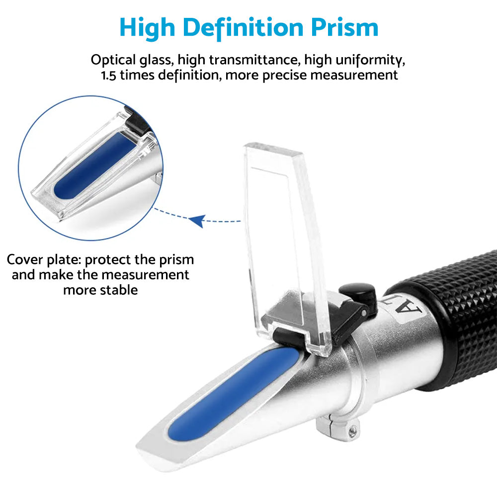 ATC Alcohol Refractometer Liquor Volume Percent Tester 0-80percent Measuring Range