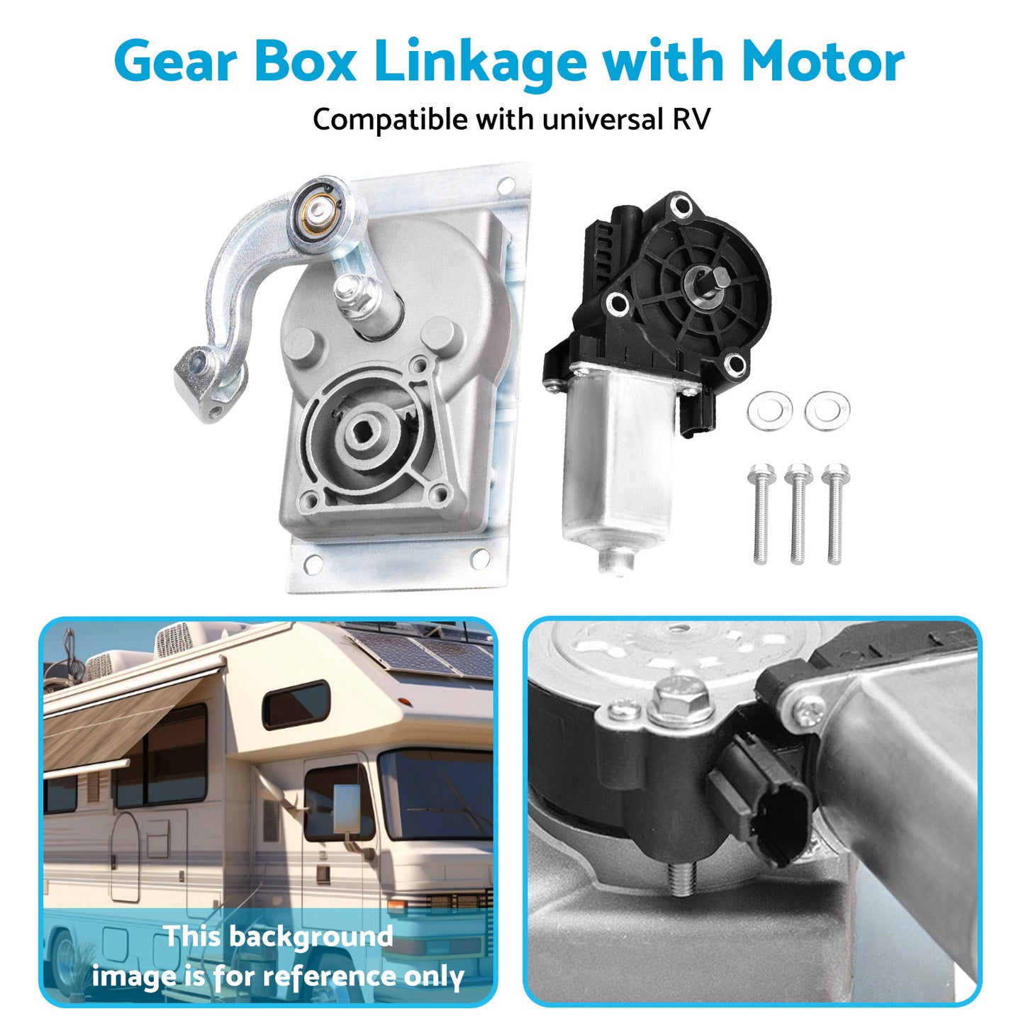 {{ RV Gear Box Linkage with Motor Suitable For Kwikee Electric Steps Replace 366043 }} - Buy Car Parts Online at {{ Kaka Auto Parts }}.