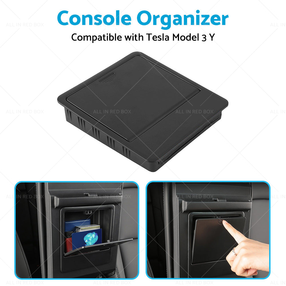 {{ Console Organizer Tray Armrest Hidden Storage Box Suitable for Tesla Model 3 Y }} - Buy Car Parts Online at {{ Kaka Auto Parts }}.