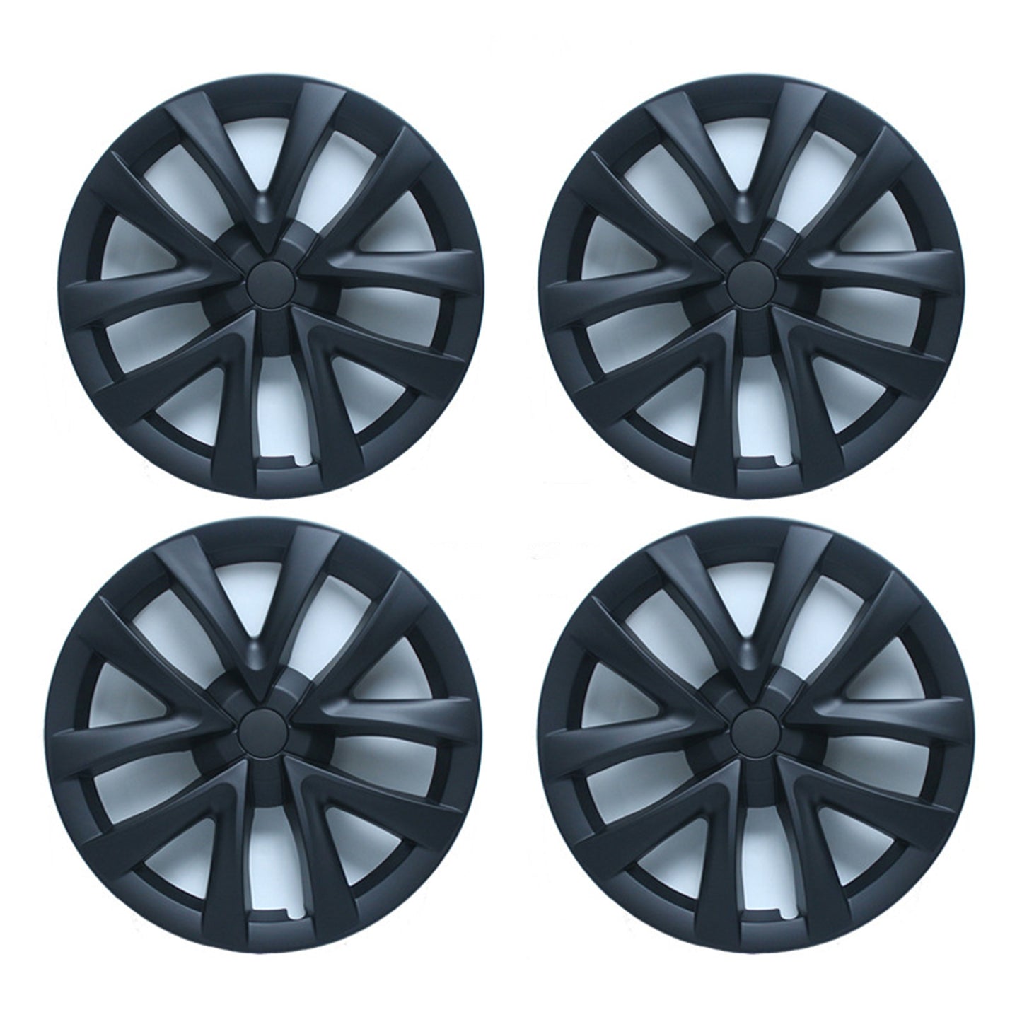 4x Matt Black Wheel Hub Caps Suitable For Tesla Model 3