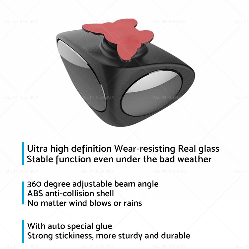 {{ 2PCS Car Exterior Panoramic Door Side Rear View Mirror Blind Spot Wide Angle 360 }} - Buy Car Parts Online at {{ Kaka Auto Parts }}.