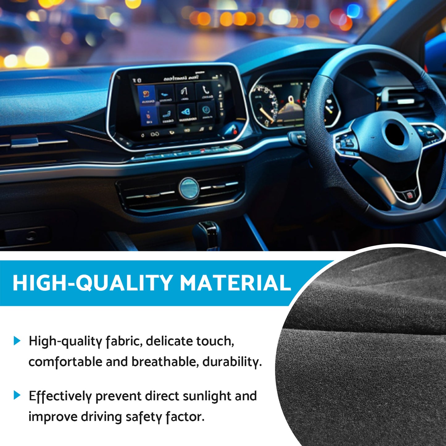 Dash Mat Suitable For Volkswagen VW T-ROC A11 2017-2021 Non-Slip Dashboard Cover