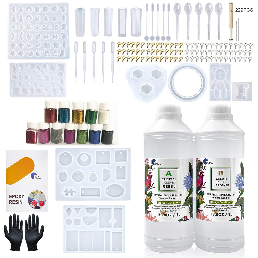 Epoxy Resin 1:1 AB Kit Craft Coating UV Color Pigment Paste Liquid Silicone Mold