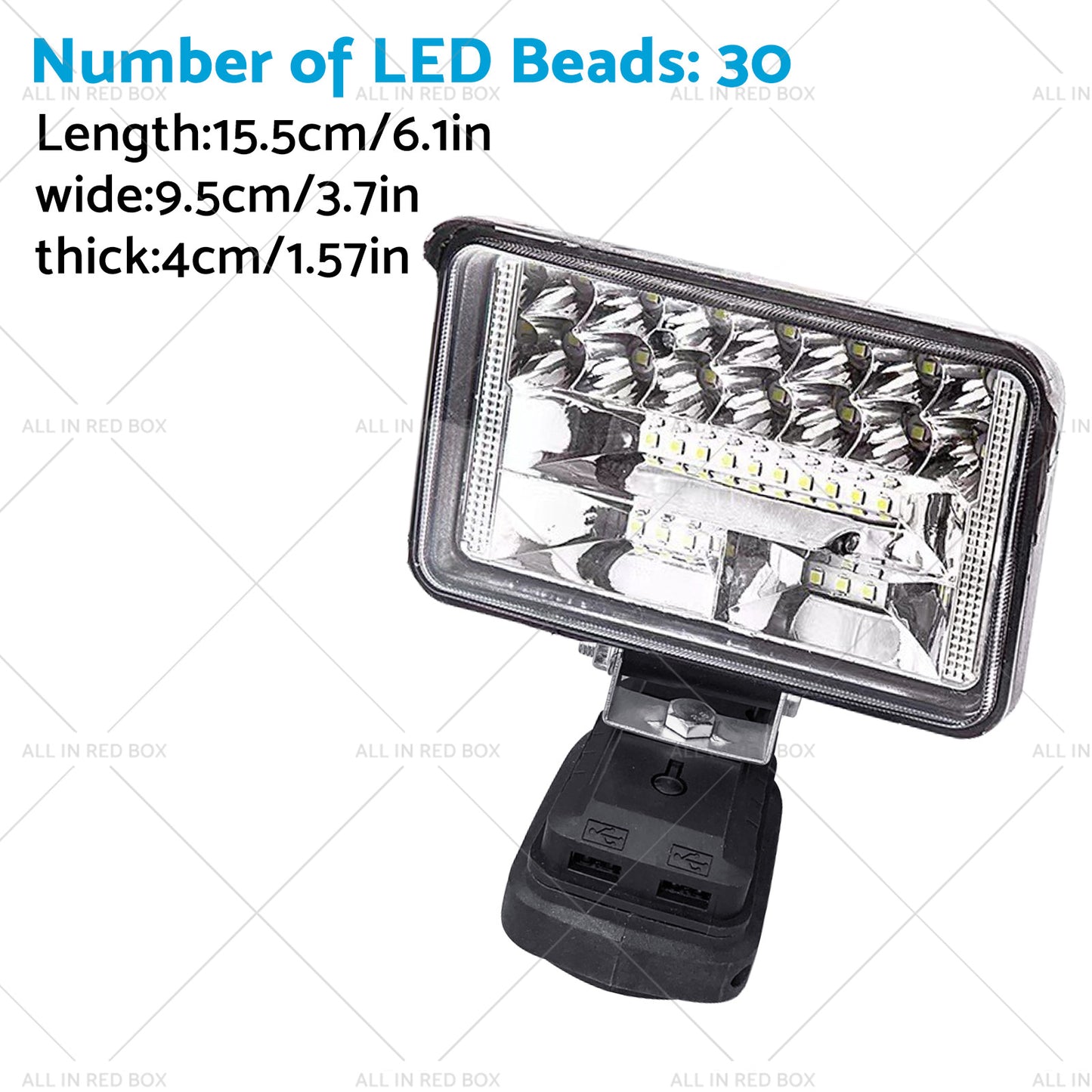 {{ 18V 4in LED Work Light Torch Camping Flashlights 2USB Suitablefor Makita Battery }} - Buy Car Parts Online at {{ Kaka Auto Parts }}.