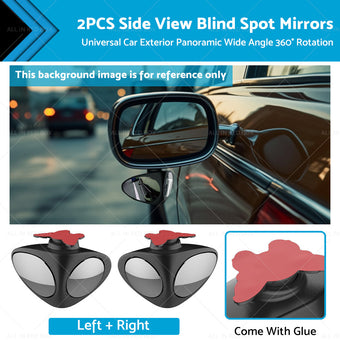 compare product 2PCS Car Exterior Panoramic Door Side Rear View Mirror Blind Spot Wide Angle 360