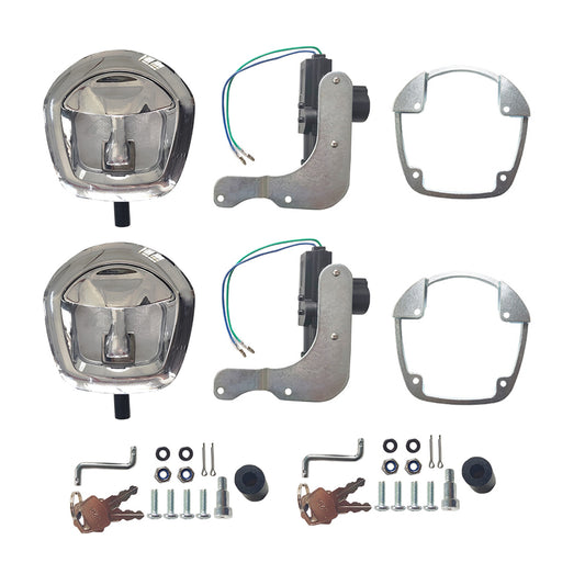 2x Power Operated Recessed Folding Whale Tail T Lock Handle Suitable For Trailer Tool Box