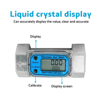 1 or 1. 5 or 2 inch Turbine Digital Diesel Water Fuel Flow Meter Oval Gear Flow Gauge