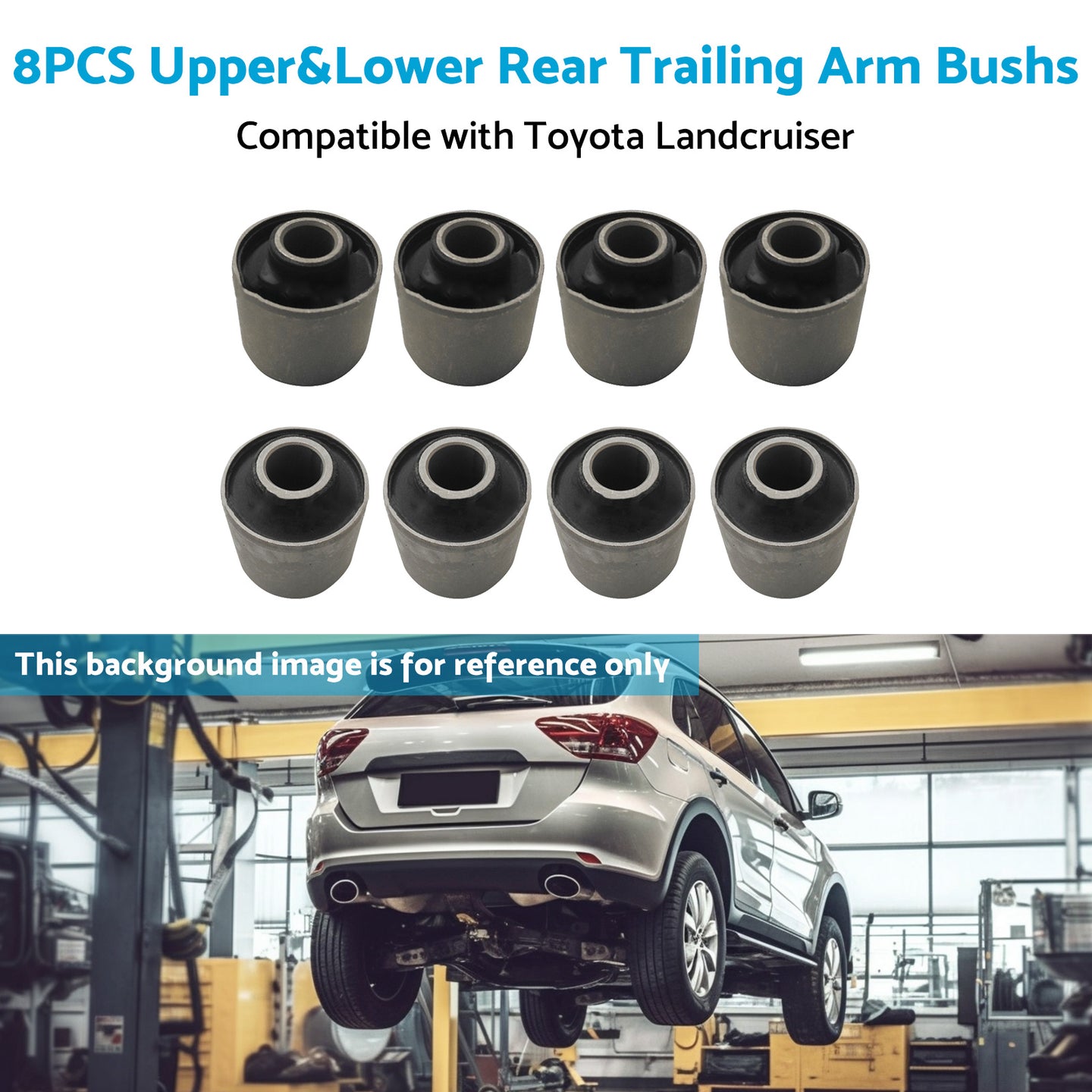 {{ 8x Upper and Lower Rear Trailing Arm Bush Kit Suitable for Toyota Landcruiser 80 105 }} - Buy Car Parts Online at {{ Kaka Auto Parts }}.