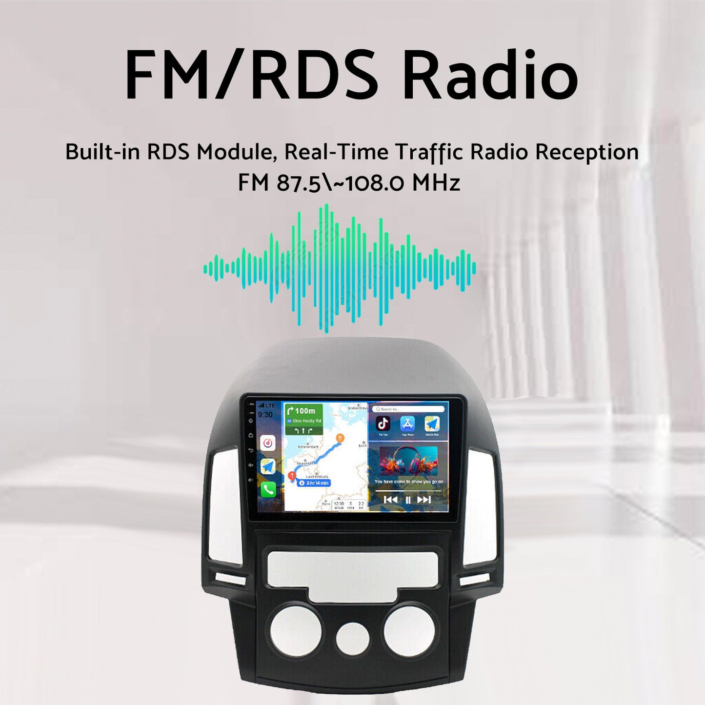 In-Dash Units Android 13 Stereo GPS CarPlay Suitable For Hyundai i30 2006-2011