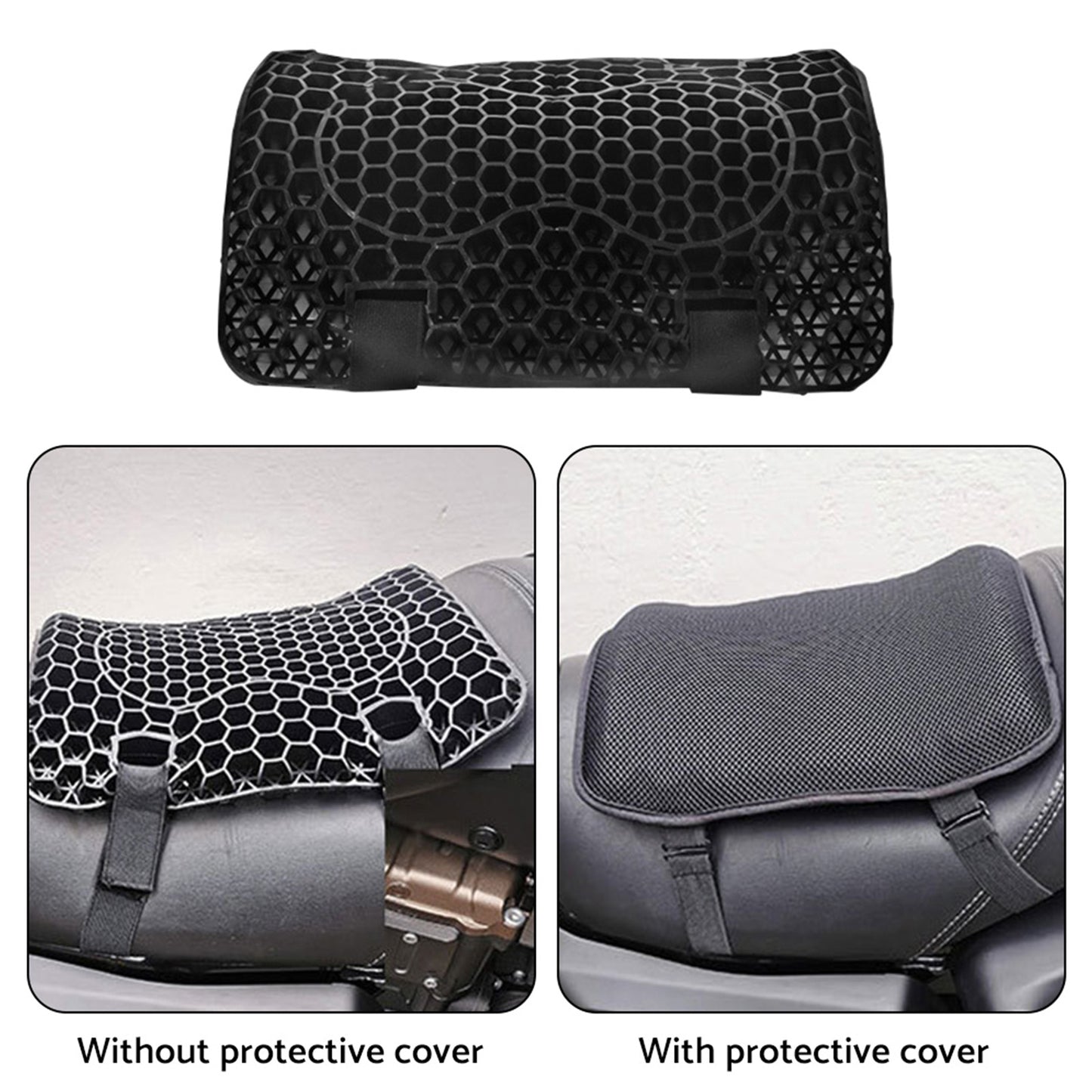 Motorcycle Seat Cushion Comfort Gel Pillow Pad Cover Motorbike Pressure Relief