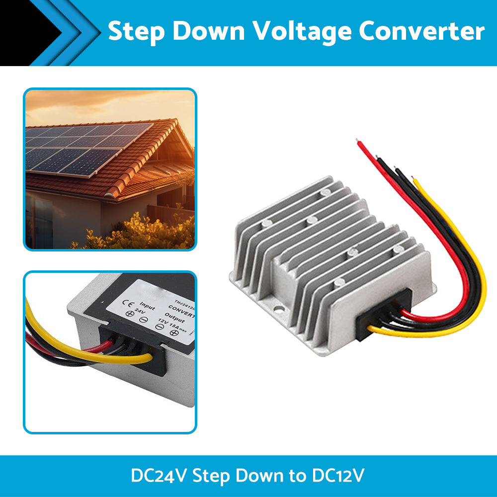 {{ DC Voltage Converter 24V Step Down To 12V 15A 180W Power Supply Regulator }} - Buy Car Parts Online at {{ Kaka Auto Parts }}.