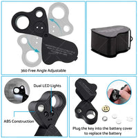 {{ 60X 30X Pocket Jewellers Eye Loupe Magnifier Jewelry Magnifying Glass LED Light }} - Buy Car Parts Online at {{ Kaka Auto Parts }}.