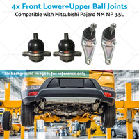 {{ 4x Front LowerUpper Ball Joints Suitable for Mitsubishi Pajero NM NP 3. 5L 00-11 }} - Buy Car Parts Online at {{ Kaka Auto Parts }}.
