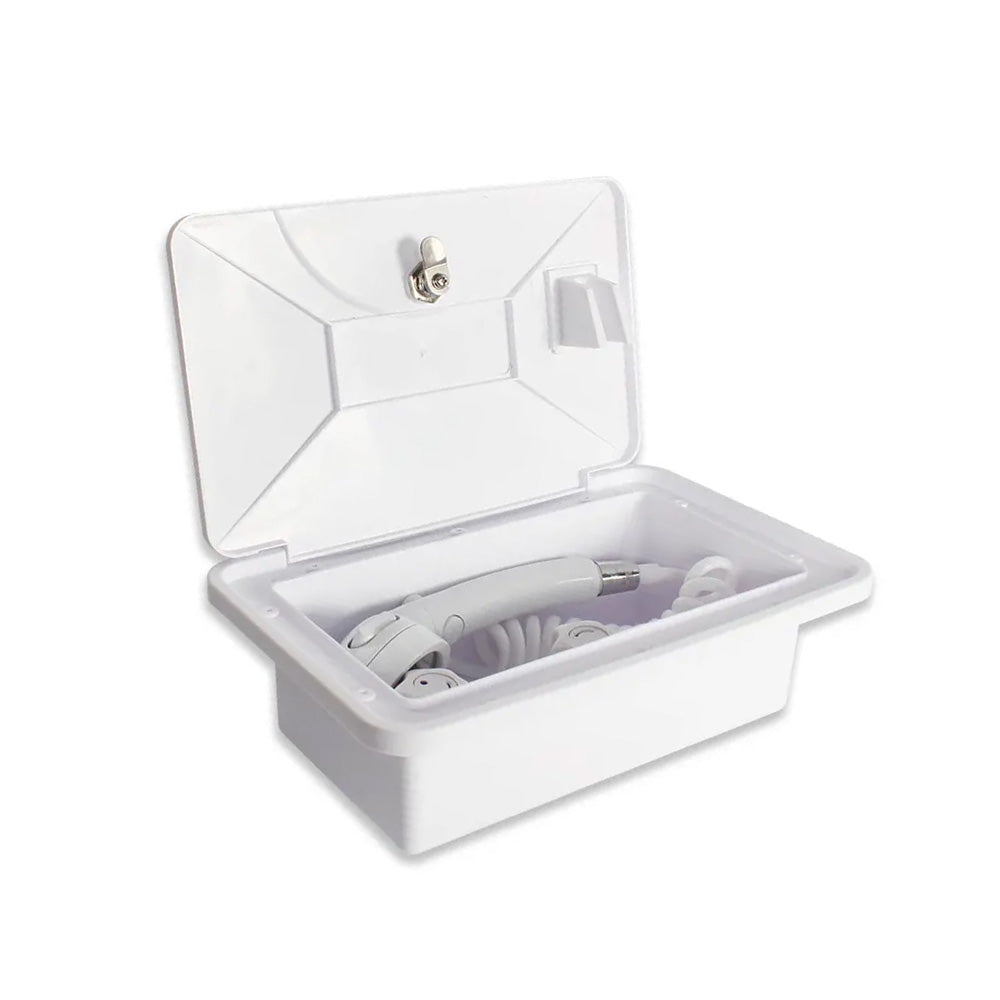 1 Set External RV Caravan Shower Box Exterior Faucet Camper Trailer Boat White