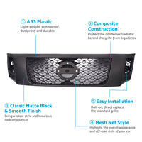 Front Grill Matte Black Bumper Bar Grille for Nissan Navara NP300 D23 2015-2019