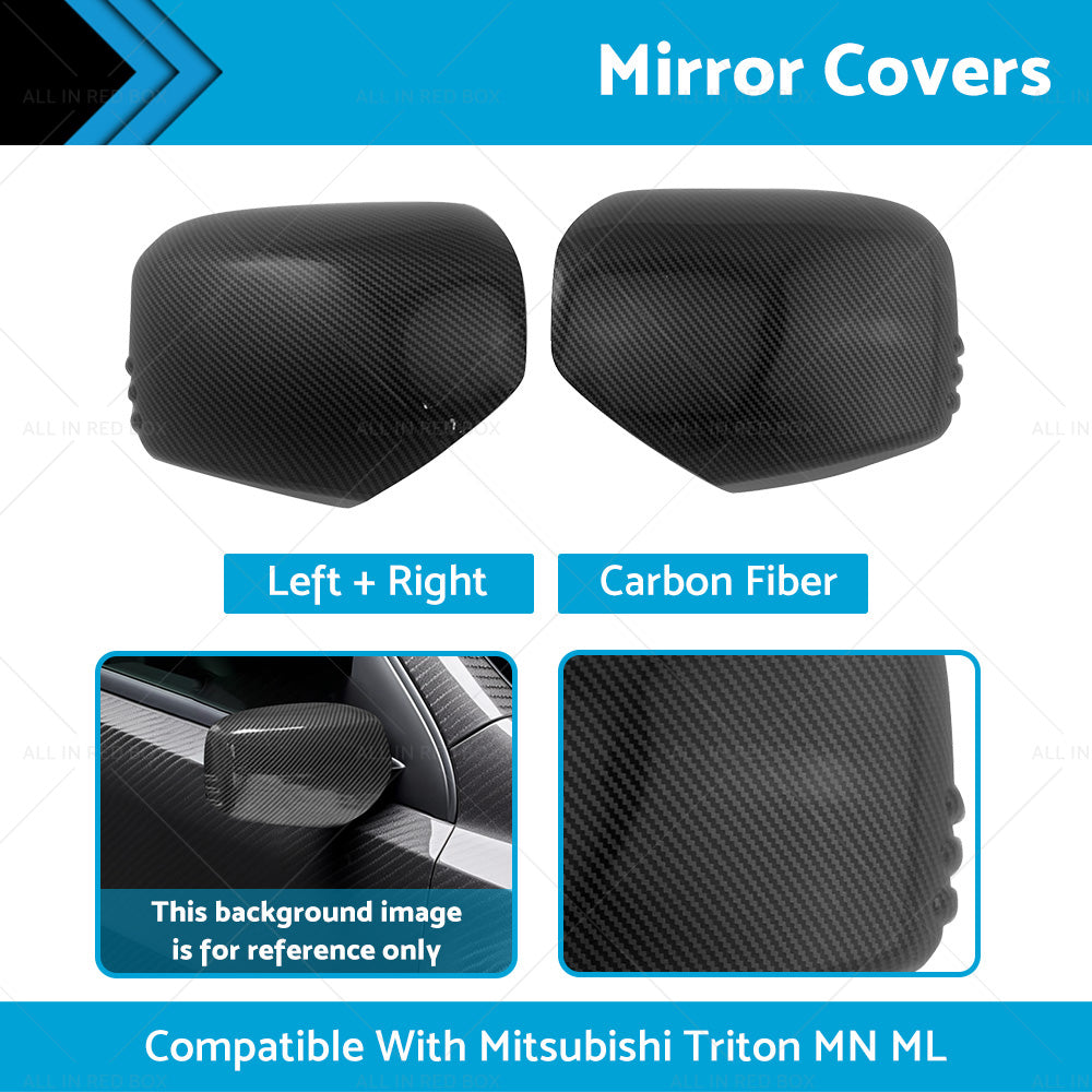 {{ Carbon Fiber Mirror Covers Suitable For Mitsubishi Triton MN ML 2006 - 2014 }} - Buy Car Parts Online at {{ Kaka Auto Parts }}.