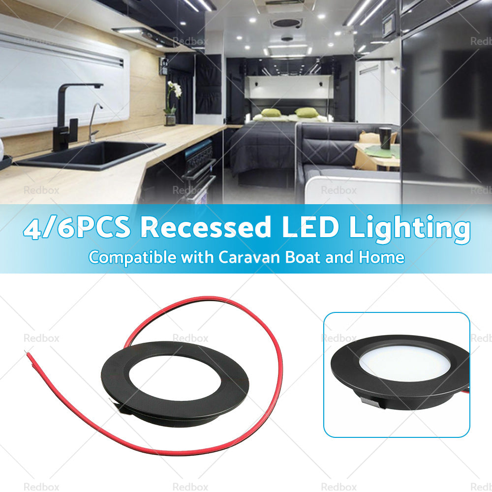{{ 4/6PCS 12V Spot Lights Dimmable Caravan Boat Black Downlight Warm White AU }} - Buy Car Parts Online at {{ Kaka Auto Parts }}.