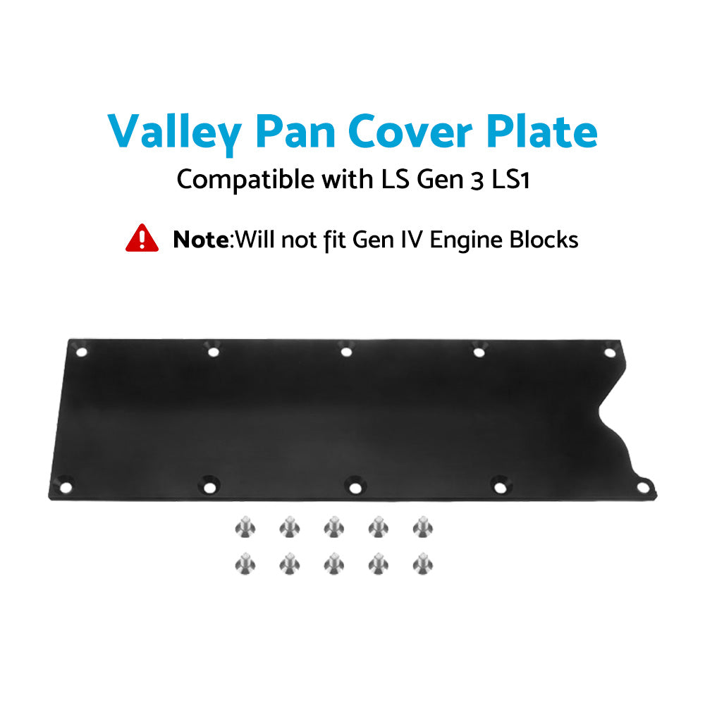 Suitable For LS1 LS Gen 3 Billet Valley Pan Cover Low Plate Knock Sensor Delete