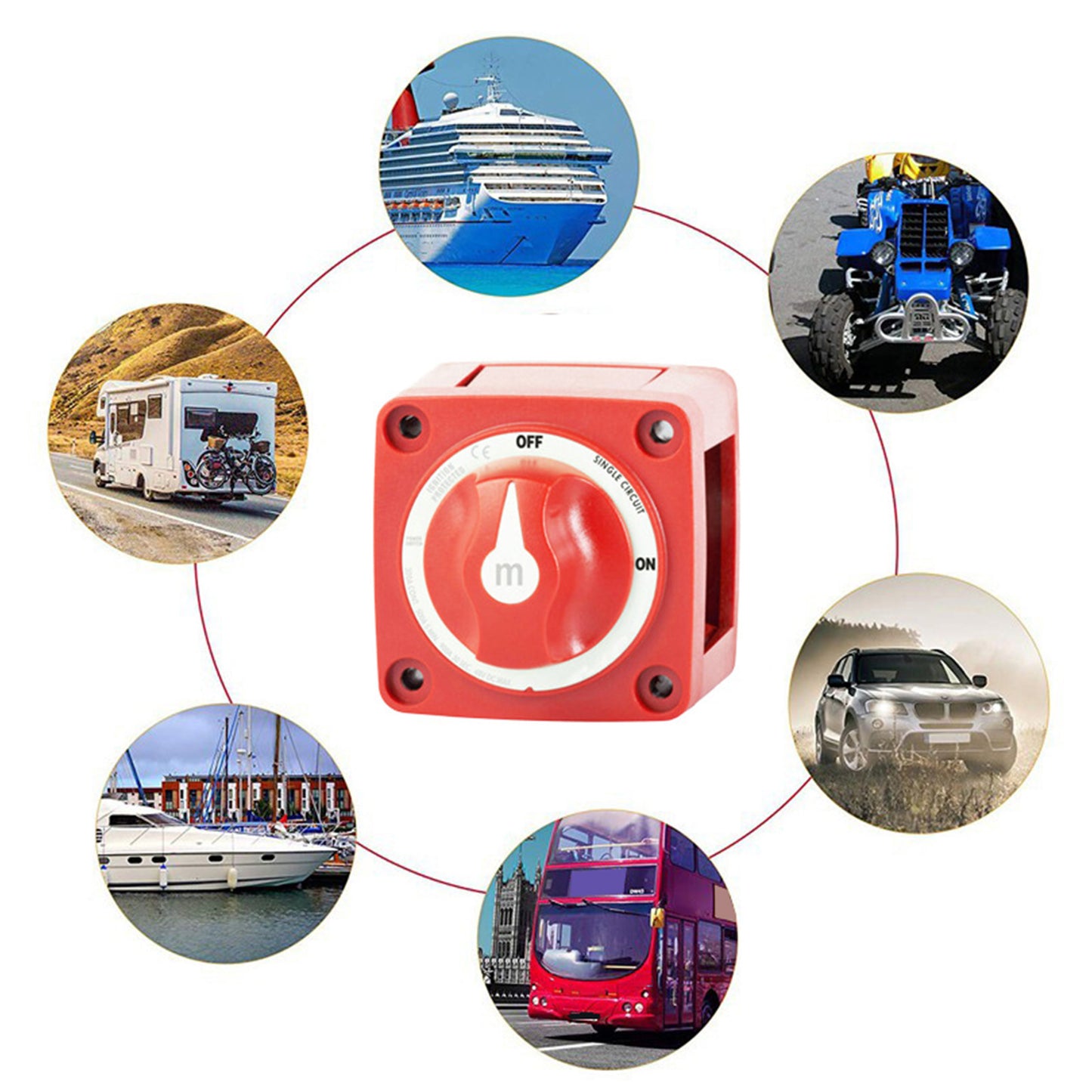 Boat Battery Circuit Master Switch Suitable For Blue Sea 6006 M-Series On/Off