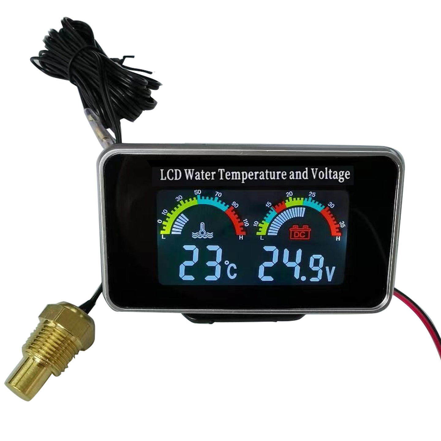 {{ 2 In1 Car Digital LCD Water Temperature Meter Voltmeter Gauge 12V/24V Display }} - Buy Car Parts Online at {{ Kaka Auto Parts }}.