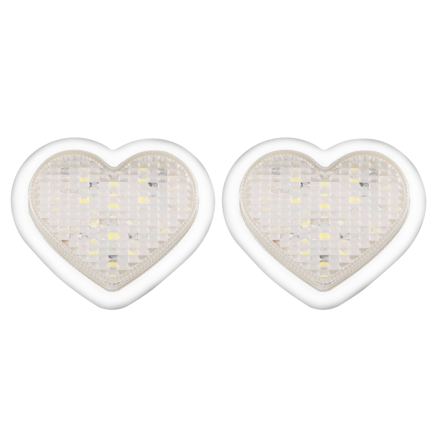Pair of 12V LED Side Marker Indicators Suitable For Heart Clear Flash White