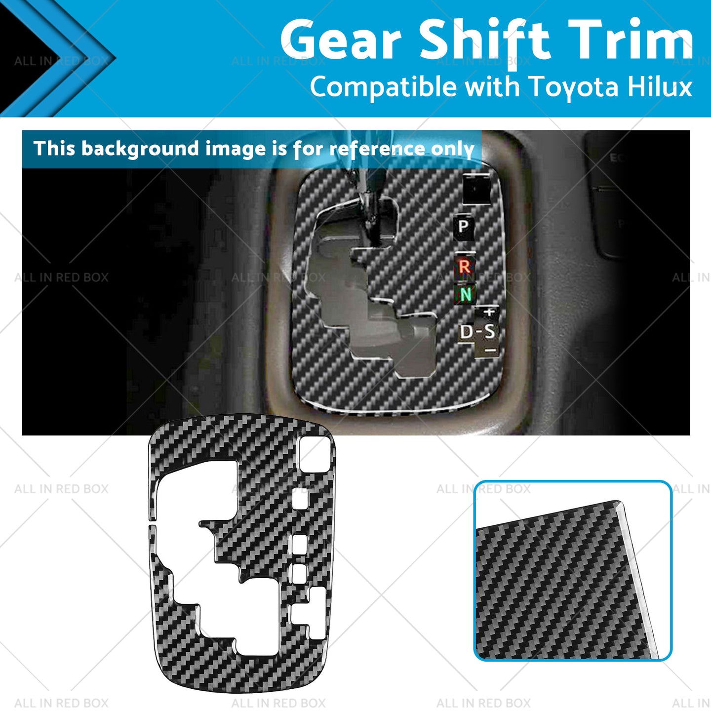{{ Carbon Fiber Gear Shift Sticker Trim Suitable For Toyota Hilux Revo 15-23 RHD }} - Buy Car Parts Online at {{ Kaka Auto Parts }}.