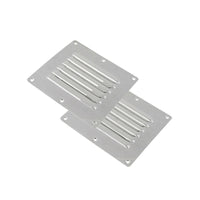 2x Stainless Steel Rectangular Air Vents Suitable For Caravan, Boat & Home Wall Installation