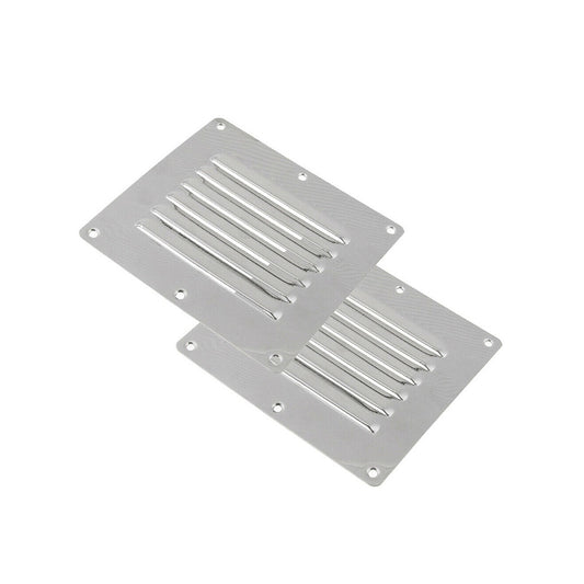 2x Stainless Steel Rectangular Air Vents Suitable For Caravan, Boat & Home Wall Installation