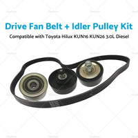 {{ Drive Fan Belt  Idler Pulley Kit Compatible with Hilux 3. 0L Diesel 1KD-FTV KUN16 KUN26 }} - Buy Car Parts Online at {{ Kaka Auto Parts }}.
