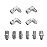 Stainless Steel Braided Transmission Cooler Hose Fitting Kit Suitable For 700R4 / TH350 / TH400