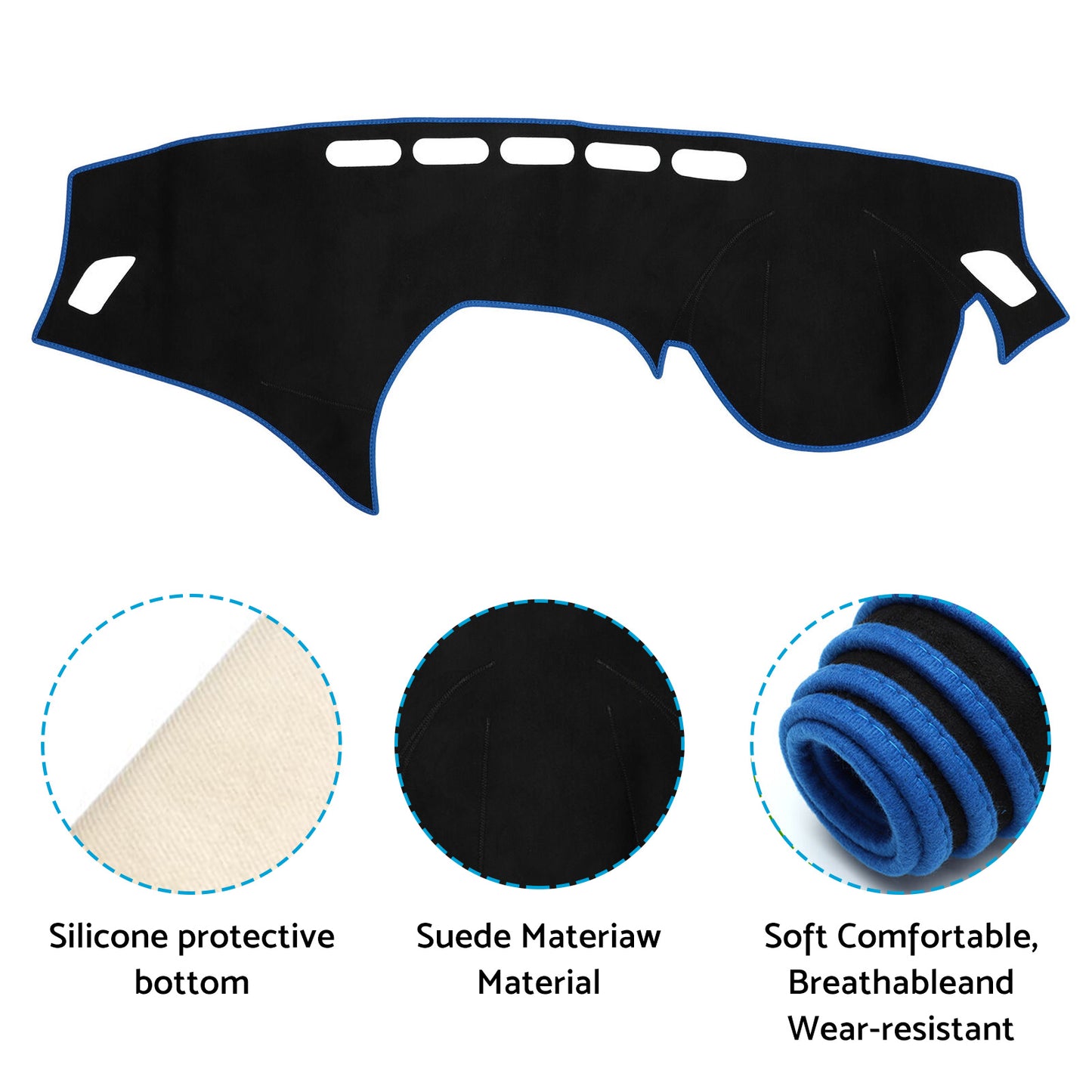 {{ Non-Slip Dash Mat Dashboard Cover Suitable For BMW 1 Series F20 12-17 Black Blue }} - Buy Car Parts Online at {{ Kaka Auto Parts }}.