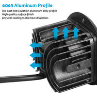 2x 3inch Flush Mount LED Work Light Bar Reverse Fog Lamp 4WD White Yellow 8D Len