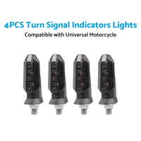 4x Motorcycle LED Turn Signal Indicators Suitable For Bikes – Amber, Universal Fitment