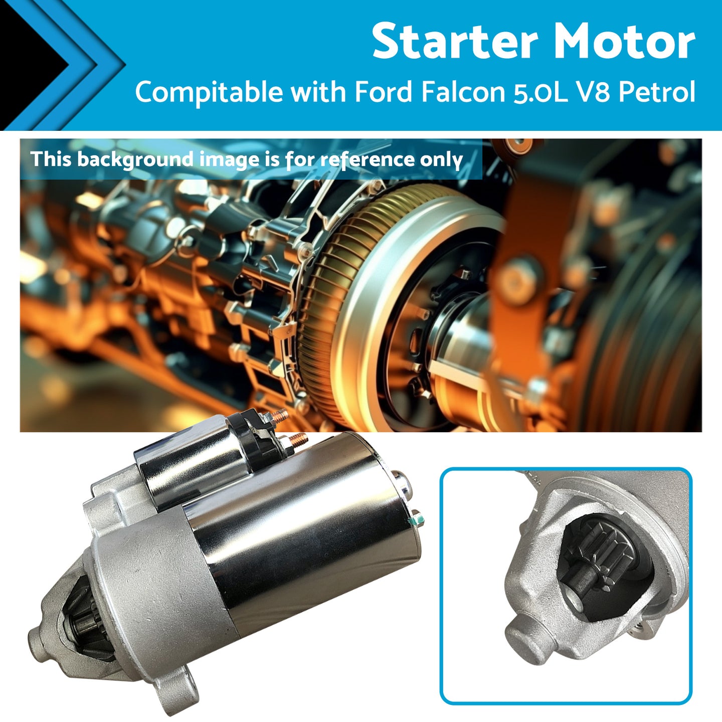 {{ Starter Motor for Ford Falcon Fairlane F150 XR8 EB ED EF EL XH AU 5. 0L V8 }} - Buy Car Parts Online at {{ Kaka Auto Parts }}.