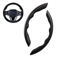 2x Black Carbon Fiber Steering Wheel Booster Non-Slip Cover Trim Accessories