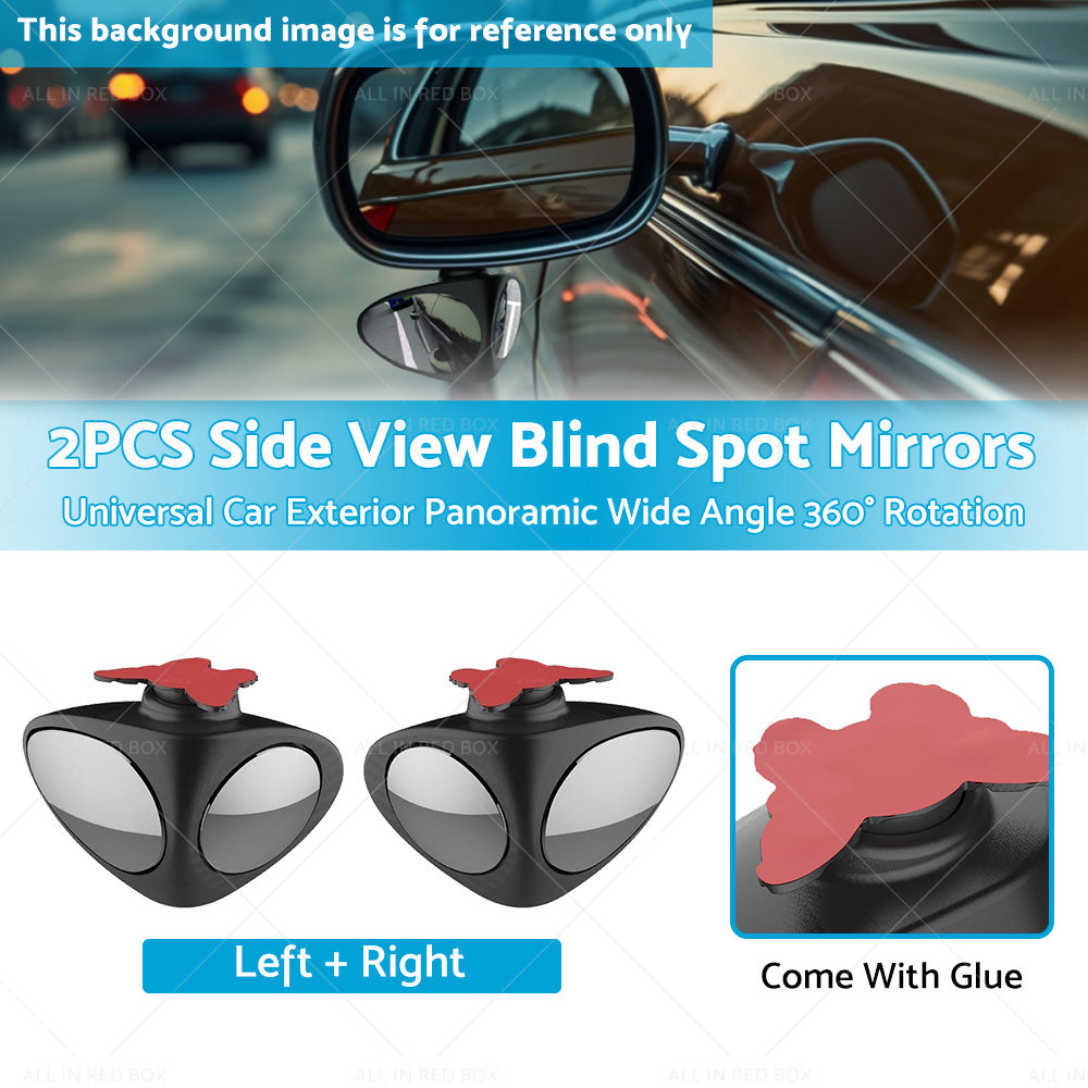 {{ 2PCS Car Exterior Panoramic Door Side Rear View Mirror Blind Spot Wide Angle 360 }} - Buy Car Parts Online at {{ Kaka Auto Parts }}.