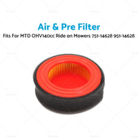{{ Air  and  Pre Filter For MTD OHV140cc Ride on Mowers 751-14628 951-14628 }} - Buy Car Parts Online at {{ Kaka Auto Parts }}.
