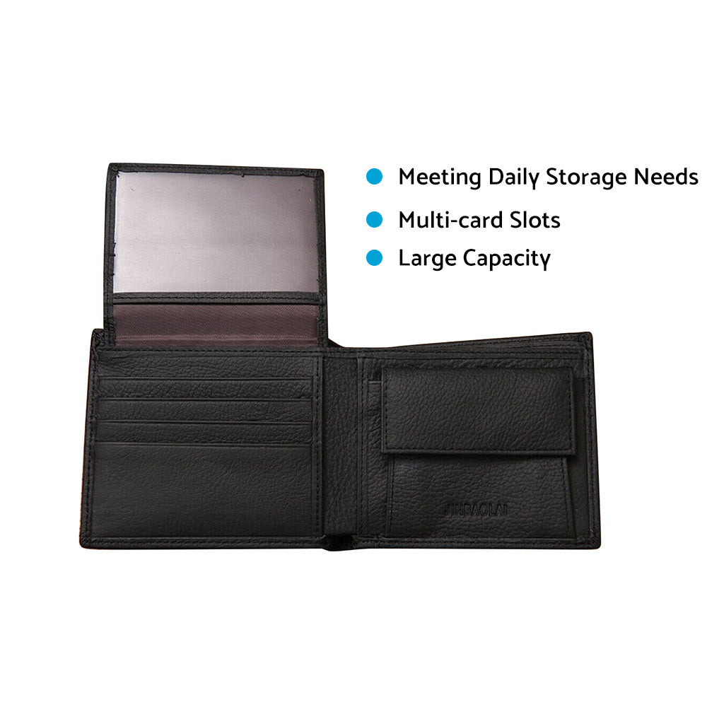 Mens Leather Wallet Cowhide Coin Purse Wallet Multiple Card Slots New AU