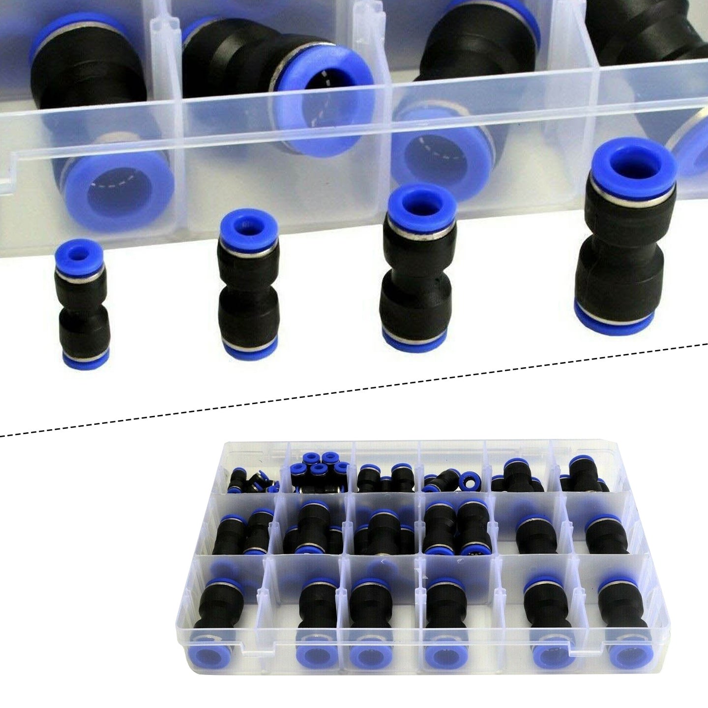 {{ 58pcs Air Line Coupler Push in Hose Joiner Metric Quick Connect Kit Nylon Hose }} - Buy Car Parts Online at {{ Kaka Auto Parts }}.