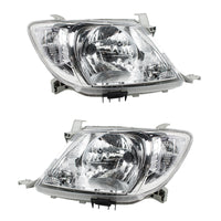 Pair of Left & Right Headlight Lamps Suitable For Toyota Hilux 2WD / 4WD 2008-2012