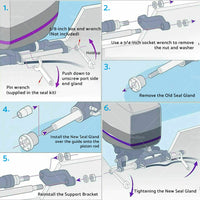 {{ Front Mount Hydraulic Steering Cylinder Seal Kit  and  Bleed Kit For Seastar HS5157 }} - Buy Car Parts Online at {{ Kaka Auto Parts }}.