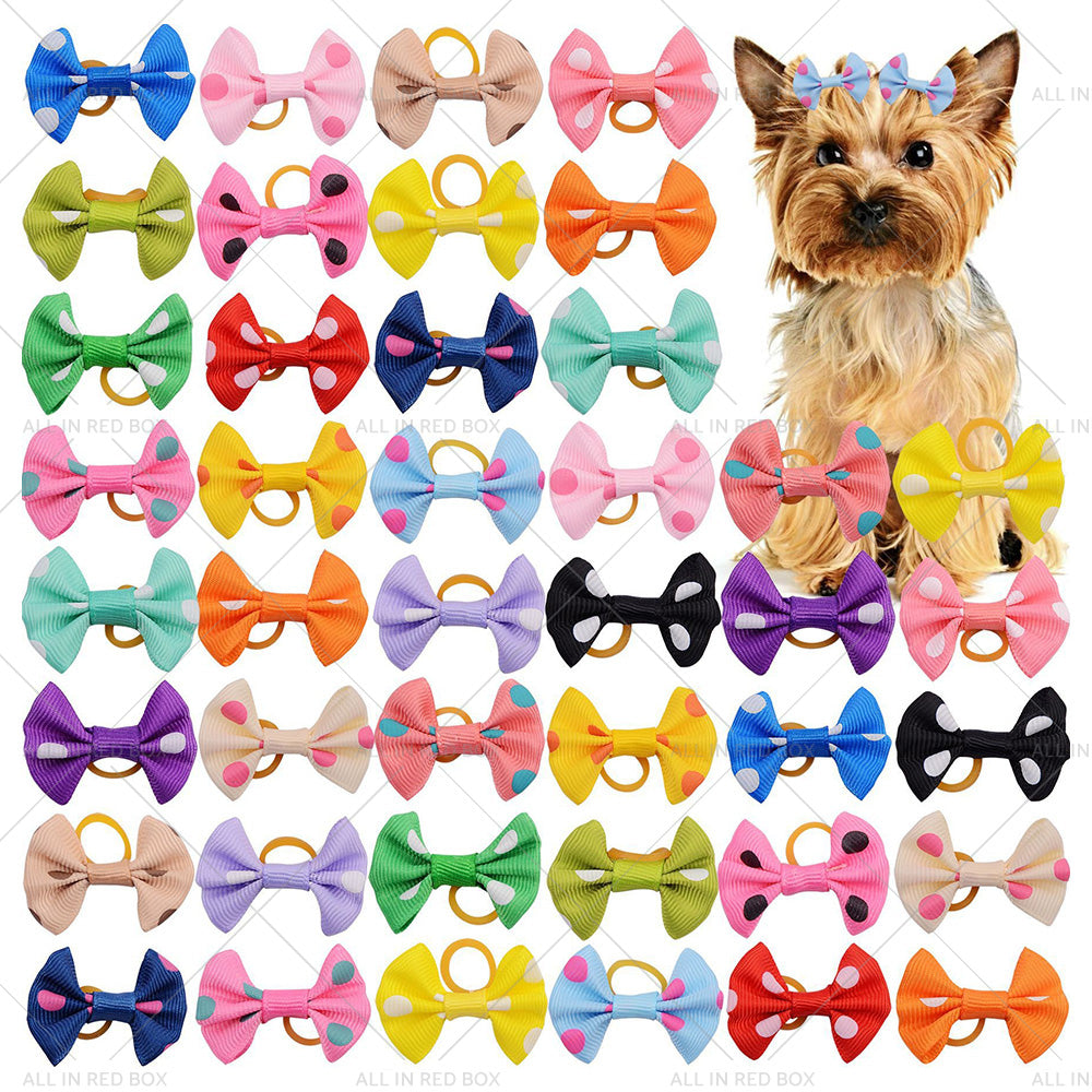 {{ Up To 100PCS Pet Small Dog Hair Bows Rubber Bands Puppy Cat Grooming Accessory }} - Buy Car Parts Online at {{ Kaka Auto Parts }}.