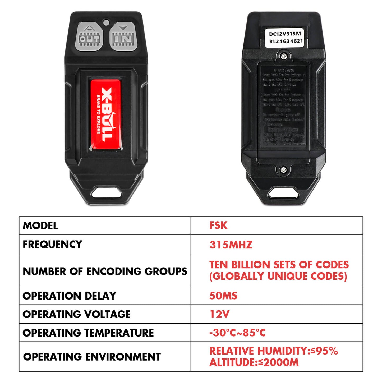 {{ 12V Winch Remote Twin Handset Set Suitable For Solenoid Operated Electric Winch }} - Buy Car Parts Online at {{ Kaka Auto Parts }}.