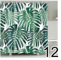 {{ Bathroom Fabric Shower Curtain 12 Hook Set Water Resistant Tropical Plants Panel }} - Buy Car Parts Online at {{ Kaka Auto Parts }}.