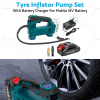 {{ Cordless Portable Tyre Inflator Pump w/ Battery Charger For Makita 18V Battery }} - Buy Car Parts Online at {{ Kaka Auto Parts }}.