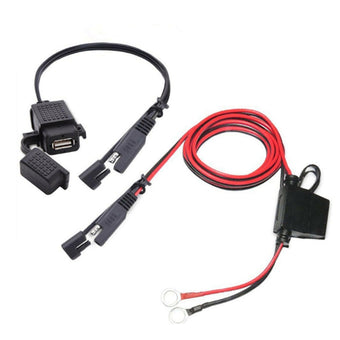 compare product 2x SAE to USB Charger Cable Adapter Waterproof Suitable For Motorcycle GPS Phone