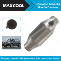 {{ 2. 5 Inch 400 Cell High Flow Performance Catalytic Converter - Metal Core 280mm }} - Buy Car Parts Online at {{ Kaka Auto Parts }}.
